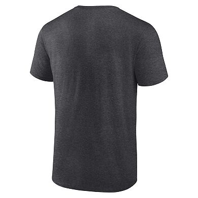 Men's Fanatics Heather Charcoal Notre Dame Fighting Irish Iconic Battle Scars T-Shirt