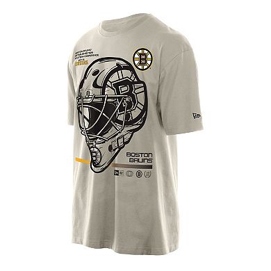Men's New Era Tan Boston Bruins Goalie Mask T-Shirt
