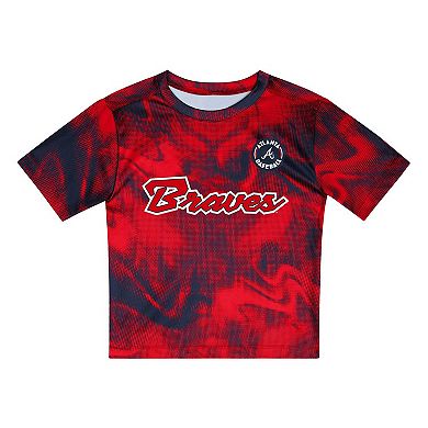 Toddler Red/Black Atlanta Braves Pinch Hitter Infielder T-Shirt & Shorts Set