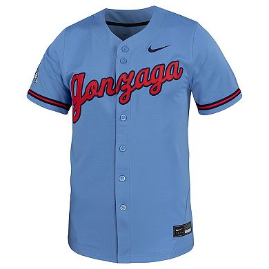 Men's Nike Light Blue Gonzaga Bulldogs Replica Baseball Jersey