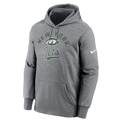 Men's Nike Heather Gray New York Jets Performance Fleece Pullover Hoodie