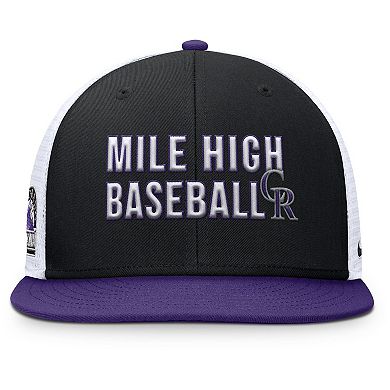 Men's Nike Black Colorado Rockies Pro Trucker Snapback Hat