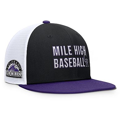 Men's Nike Black Colorado Rockies Pro Trucker Snapback Hat