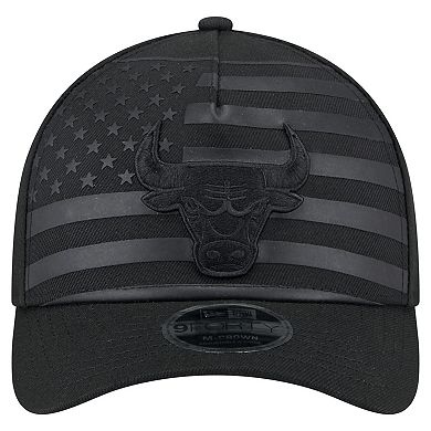 Men's New Era Black Chicago Bulls Game Day Flag A-Frame 9FORTY Adjustable Hat