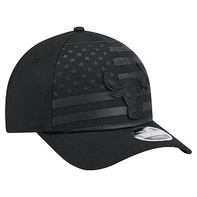 Men's New Era Black Chicago Bulls Game Day Flag A-Frame 9FORTY Adjustable Hat