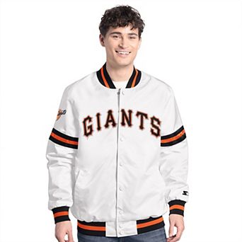 Men's Starter White San Francisco Giants Cooperstown Scout Full-Snap Varsity Jacket