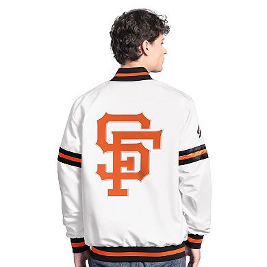Men's Starter White San Francisco Giants Cooperstown Scout Full-Snap Varsity Jacket