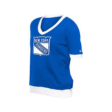 Women's New Era Blue New York Rangers Game Day Rhinestuds T-Shirt