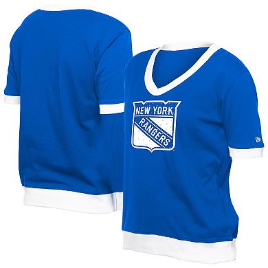 Women's New Era Blue New York Rangers Game Day Rhinestuds T-Shirt