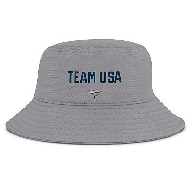 Men's Fanatics Gray Team USA Finesse Bucket Hat