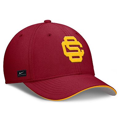 Men's Nike Cardinal USC Trojans 2025 Dugout Coaches Rise Swoosh Performance Flex Hat