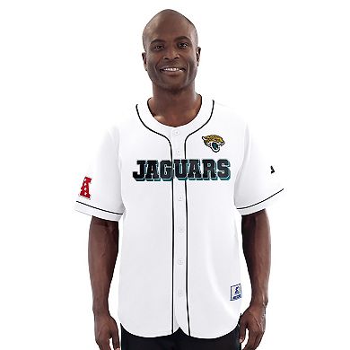 Men's Starter White Jacksonville Jaguars Relay Full-Button Baseball Jersey