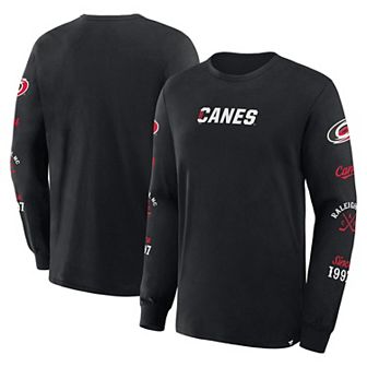 Men's Fanatics Black Carolina Hurricanes Boxed In Legacy Long Sleeve T-Shirt