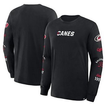Men's Fanatics Black Carolina Hurricanes Boxed In Legacy Long Sleeve T-Shirt