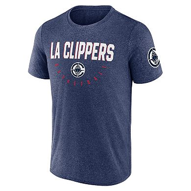 Men's Heather Navy LA Clippers Block Practice Performance T-Shirt