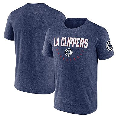 Men's Heather Navy LA Clippers Block Practice Performance T-Shirt