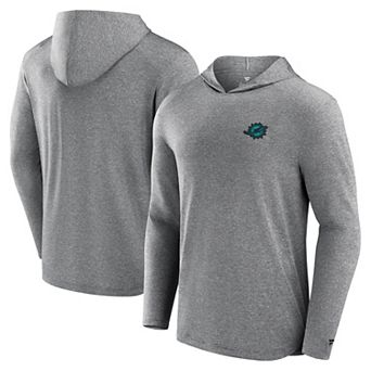 Men's Fanatics Gray Miami Dolphins Front Office Power Mono Long Sleeve Hoodie T-Shirt