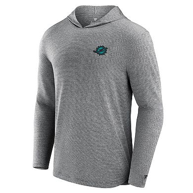 Men's Fanatics Gray Miami Dolphins Front Office Power Mono Long Sleeve Hoodie T-Shirt