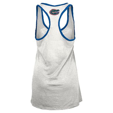 Women's Pressbox White/Royal Florida Gators Tracy Racerback Tank Top