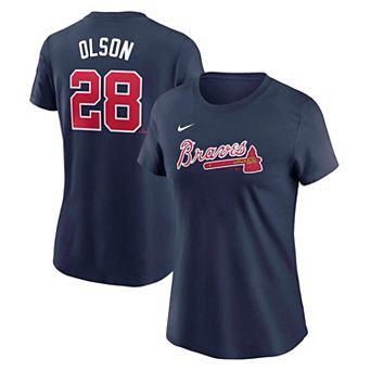 Women's Nike Matt Olson Navy Atlanta Braves Fuse Name & Number T-Shirt