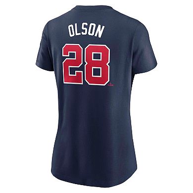 Women's Nike Matt Olson Navy Atlanta Braves Fuse Name & Number T-Shirt