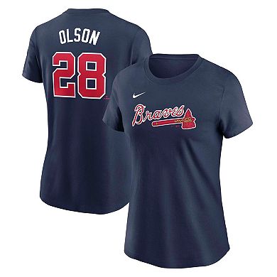 Women's Nike Matt Olson Navy Atlanta Braves Fuse Name & Number T-Shirt