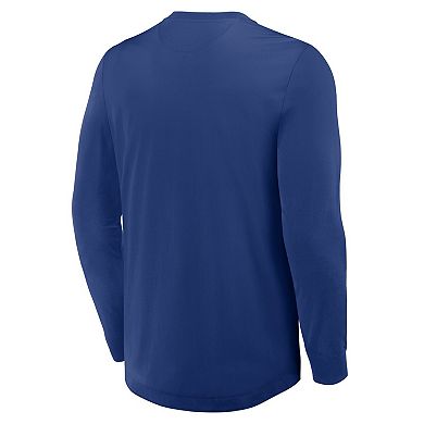 Men's Fanatics Blue Tampa Bay Lightning Adrenaline Push Long Sleeve Henley Shirt