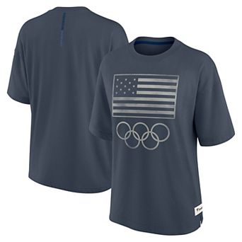 Women's Fanatics Navy Team USA Raw Edge Elements T-Shirt