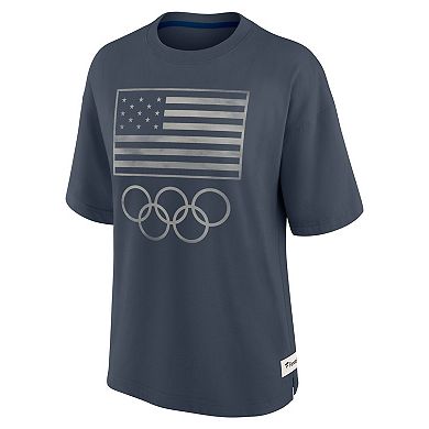 Women's Fanatics Navy Team USA Raw Edge Elements T-Shirt