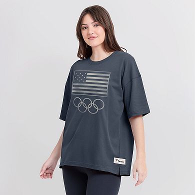 Women's Fanatics Navy Team USA Raw Edge Elements T-Shirt