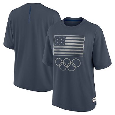 Women's Fanatics Navy Team USA Raw Edge Elements T-Shirt