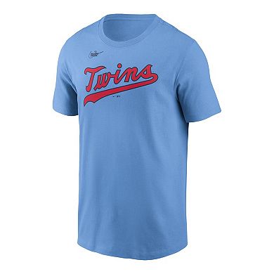 Men's Nike Light Blue Minnesota Twins Cooperstown Wordmark T-Shirt