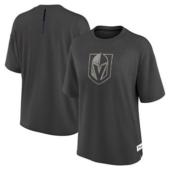Women's Fanatics Charcoal Vegas Golden Knights Oversized Elements Raw Edge Future Ground T-Shirt