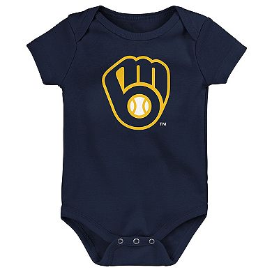 Infant Milwaukee Brewers Slide Home Three-Pack Bodysuit Set