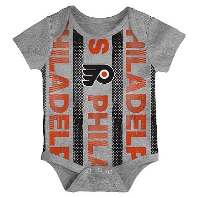 Newborn Philadelphia Flyers Loyal Buddies Three-Pack Bodysuit Set