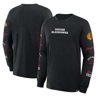 Men's Fanatics Black Chicago Blackhawks Boxed In Legacy Long Sleeve T-Shirt