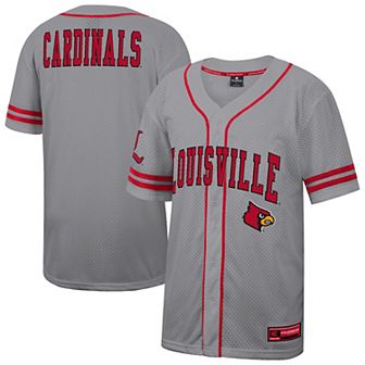 Men's Colosseum Gray Louisville Cardinals Free Spirited Baseball Jersey