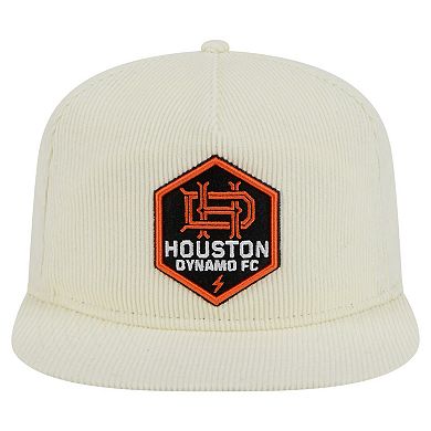 Men's New Era Cream Houston Dynamo FC 2025 Kickoff Snapback Golfer Hat
