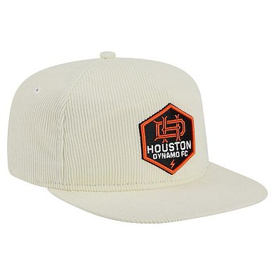 Men's New Era Cream Houston Dynamo FC 2025 Kickoff Snapback Golfer Hat