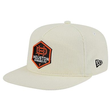Men's New Era Cream Houston Dynamo FC 2025 Kickoff Snapback Golfer Hat