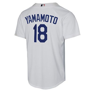 Youth Nike Yoshinobu Yamamoto White Los Angeles Dodgers Home Replica Player Jersey