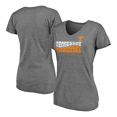 Women's Fanatics Heather Gray Tennessee Volunteers Sport Resort Tri-Blend Play V-Neck T-Shirt