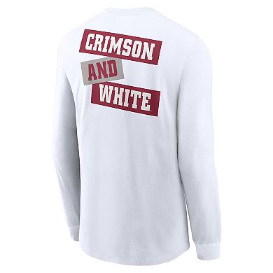 Men's Nike White Alabama Crimson Tide Two-Hit Classic Location Long Sleeve T-Shirt