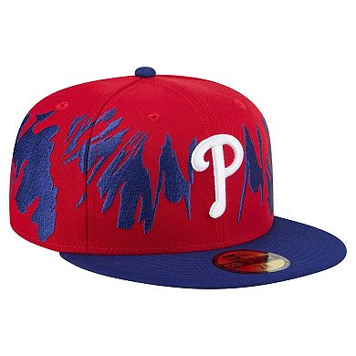Men's New Era Red/Royal Philadelphia Phillies Retro Pattern 59FIFTY Fitted Hat