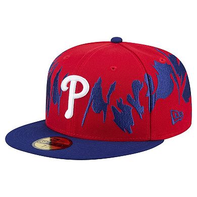 Men's New Era Red/Royal Philadelphia Phillies Retro Pattern 59FIFTY Fitted Hat