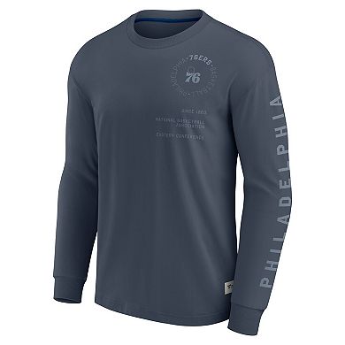 Men's Fanatics Blue Philadelphia 76ers Elements Future Ground Tonal Info Long Sleeve T-Shirt