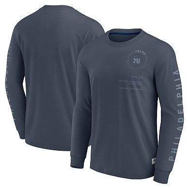 Men's Fanatics Blue Philadelphia 76ers Elements Future Ground Tonal Info Long Sleeve T-Shirt