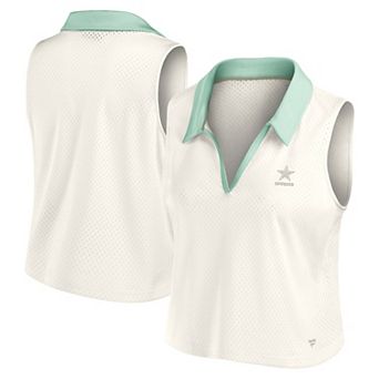 Women's Fanatics Cream Dallas Cowboys Studio Wellness V-Neck Tank Top