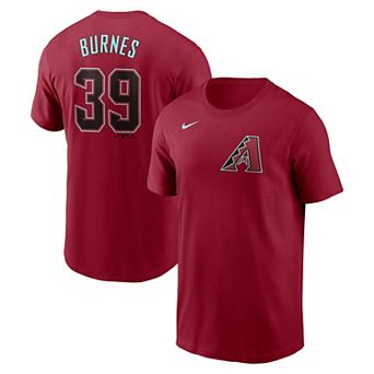 Men's Nike Corbin Burnes Red Arizona Diamondbacks Fuse Name & Number T-Shirt