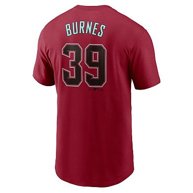 Men's Nike Corbin Burnes Red Arizona Diamondbacks Fuse Name & Number T-Shirt